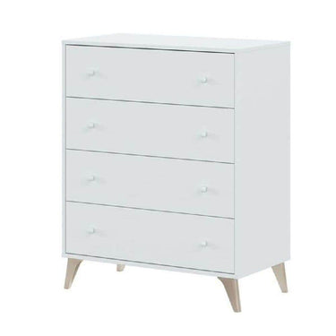 Martinelli Arctic White Four-Drawer Chest: Modern Bedroom Storage Solution - UK Luxury Furniture